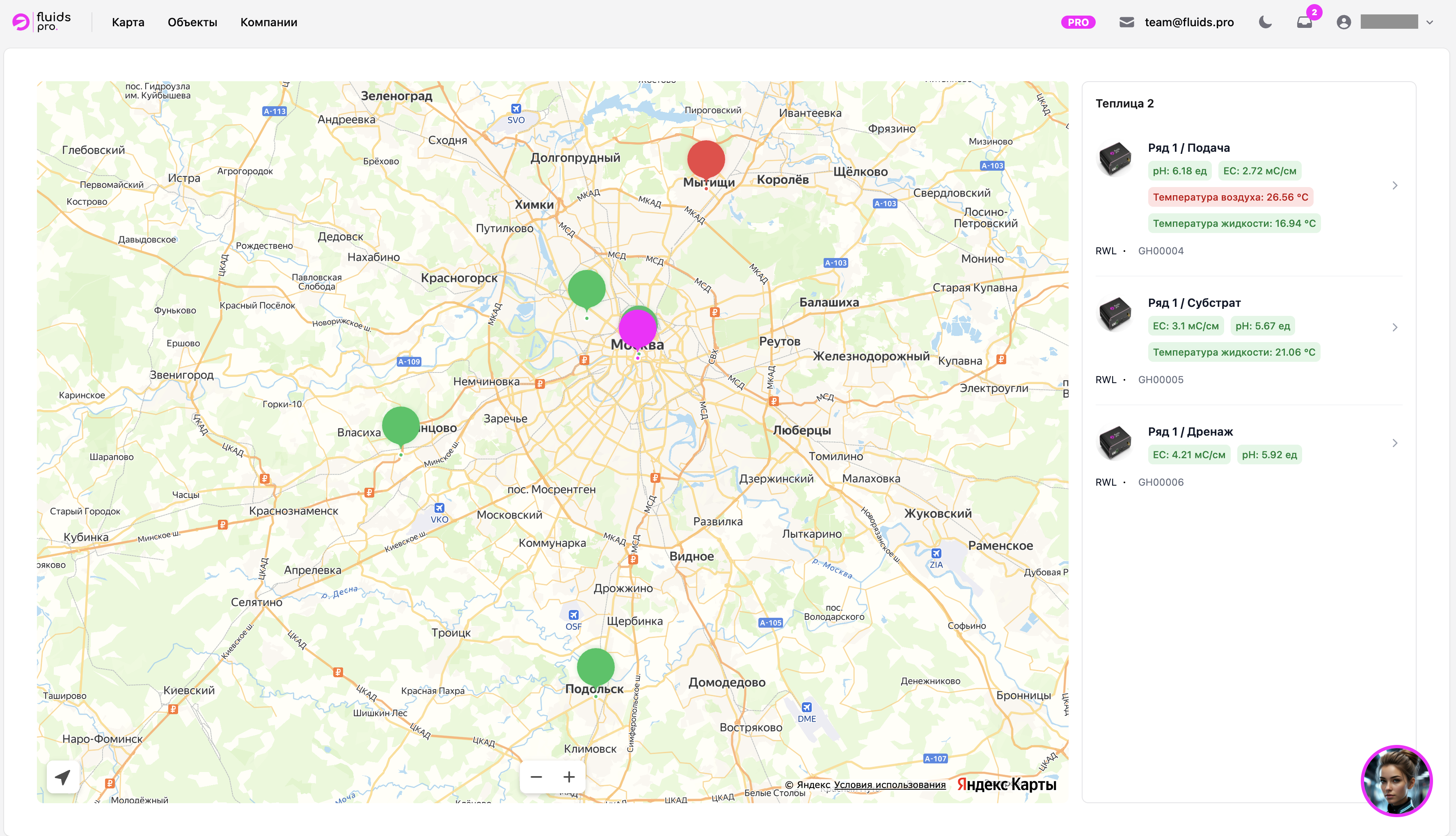 Карта объектов